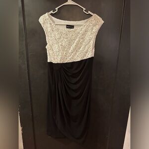 Size 8 Connected Apparel cocktail dress. White and black.